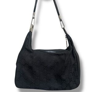 Gucci Black Monogram Vintage Shoulder Bag